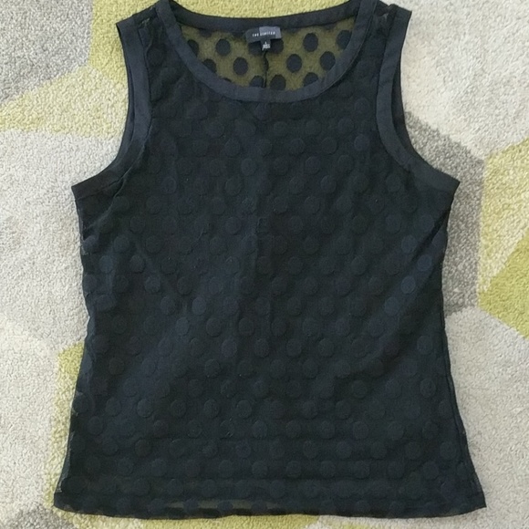 The Limited Tops - Black polkadot sleeveless blouse